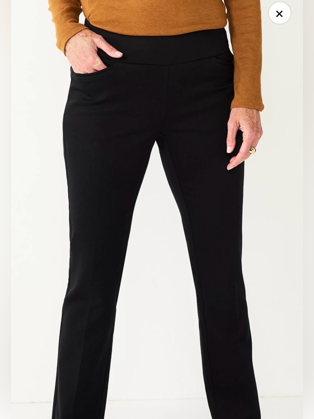 Croft & Barrow Straight Mid Rise Pull on Ponte Dress Pants size 14 regular NWT